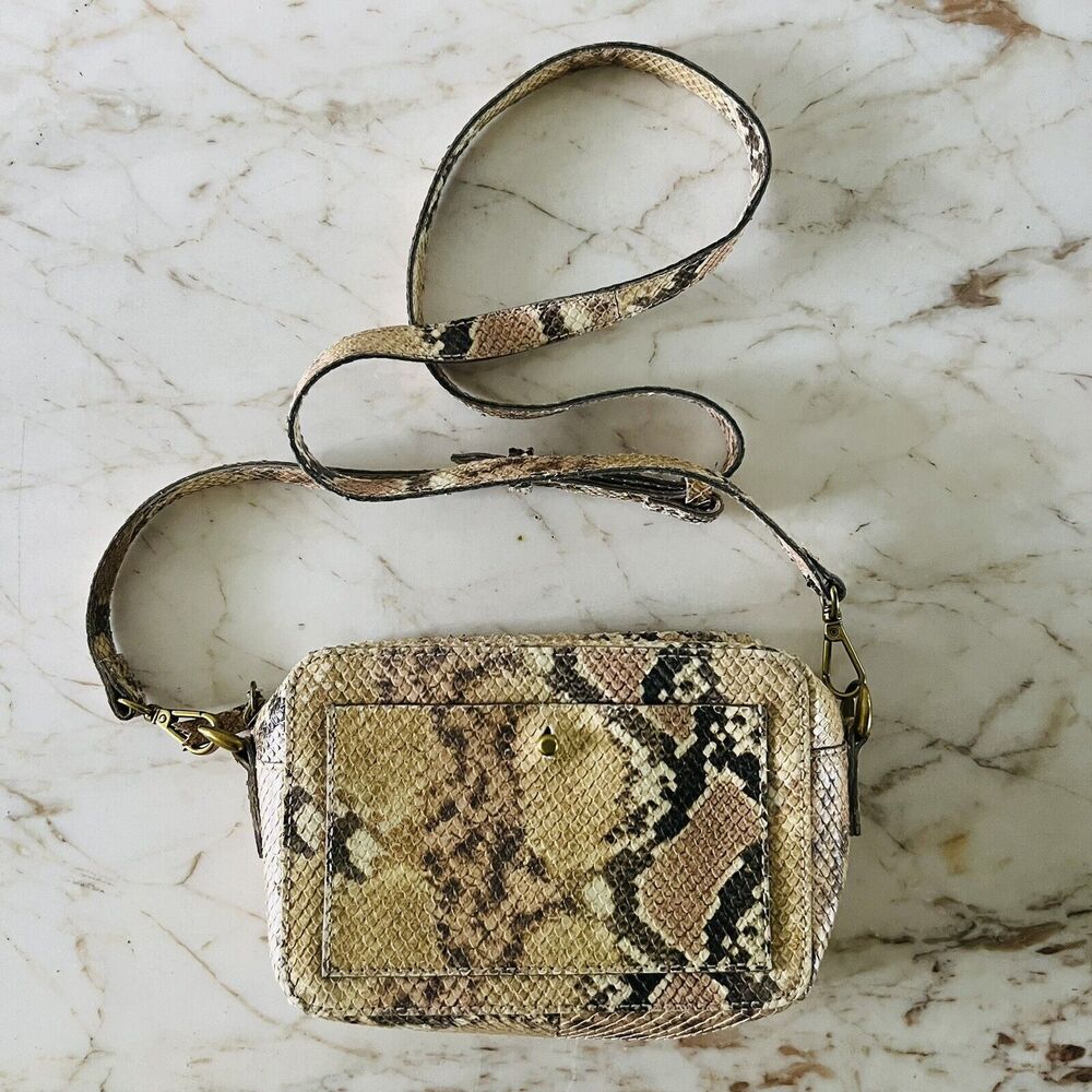 MADEWELL The Transport Camera Bag: Blush Multi Snake Embossed Leather Edition